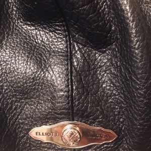 Black leather handbag